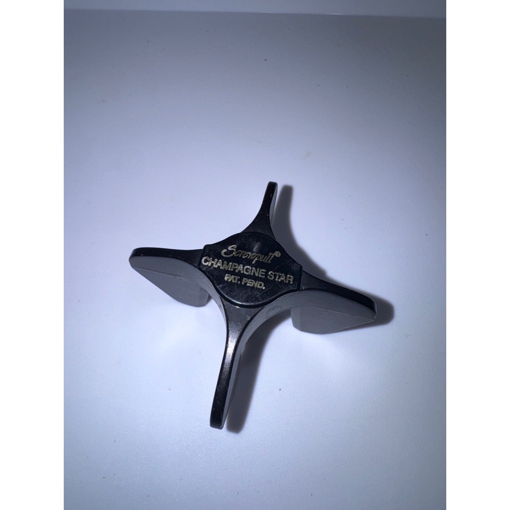 Screwpull Champagne Star Wine Opener Black Sparkling Wine Cork Remover Vintage - Picture 1 of 3